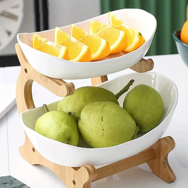 Fruteira de Mesa Cesta de Fruta Bambu DekoraDuetto - Loja Dekora Duetto