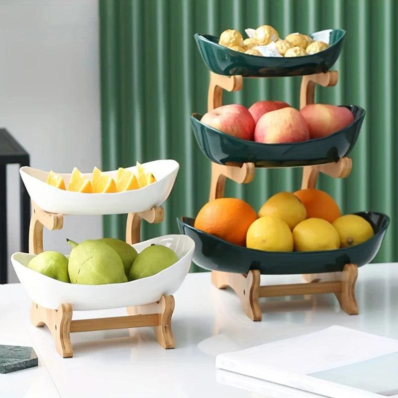 Fruteira de Mesa Cesta de Fruta Bambu DekoraDuetto - Loja Dekora Duetto